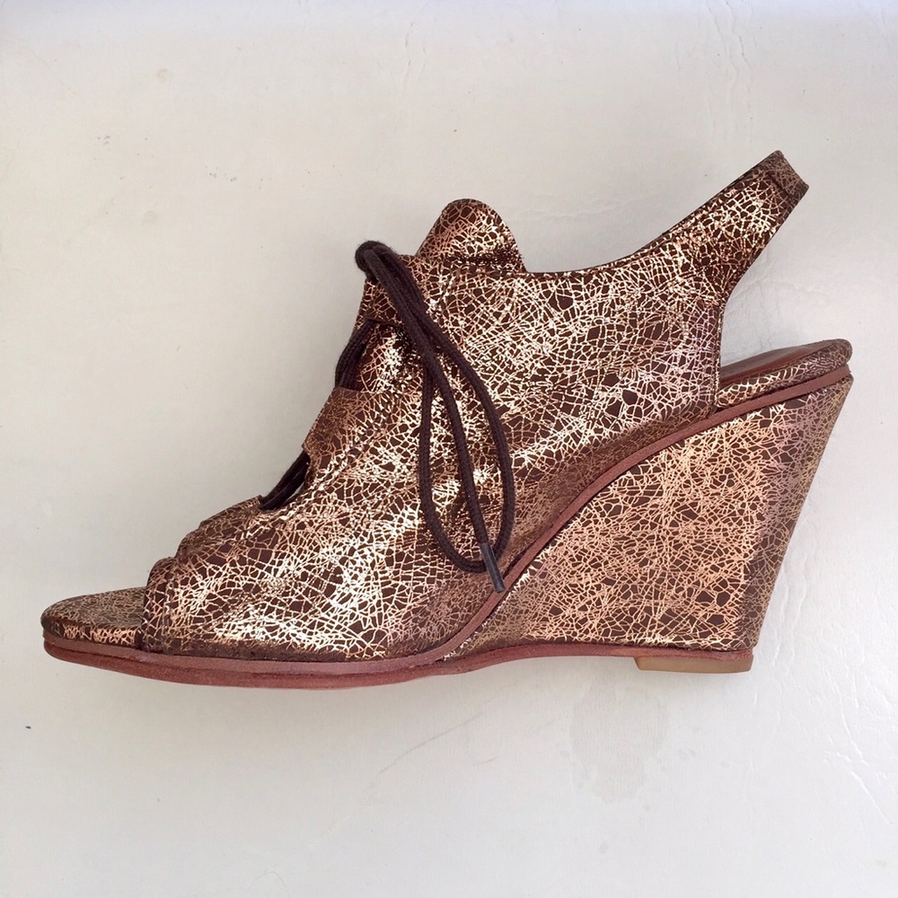 Rachel Comey Bronze Leather Wedges